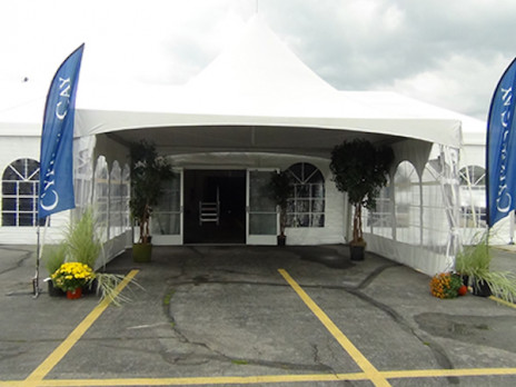 clearspan tent rental large windows show event party wedding reception indoor 