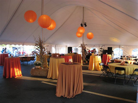 lighting tent rental mood ambiance orange globe string lights 