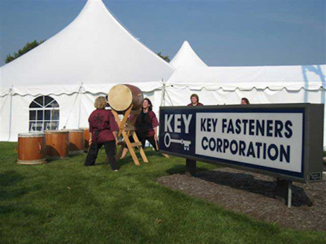 corporate tent rental show advertise