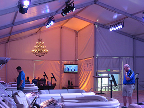 corporate tent rental lighting options