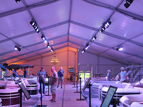 corporate tent rental evening party